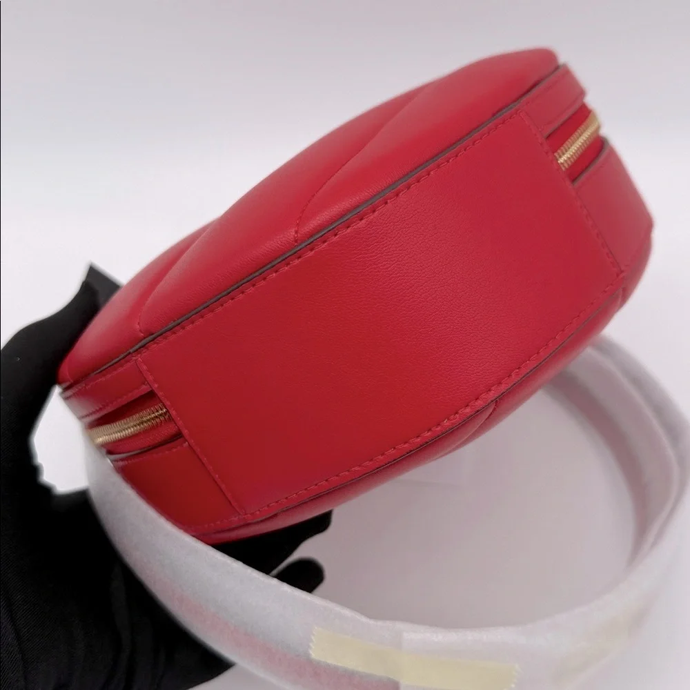 Kate Spade Love Shack Quilted 3D Heart Crossbody Ruby Red
